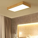 Modern minimalist square wooden LED ceiling lamp