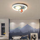 Creative ceiling light with fan and LED light for children