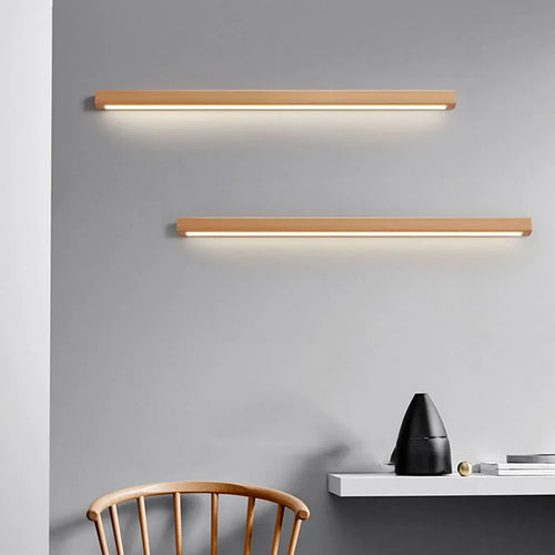 applique murale led en bois nordique à gradation - vue 2 sur 10