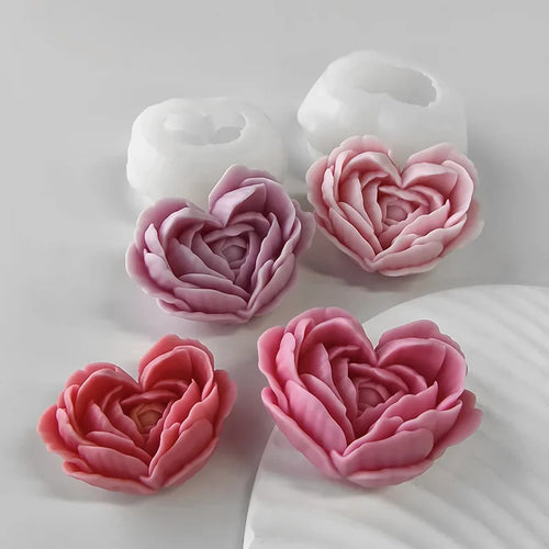 silicone love flower mold for candles and soap DIY - vue 6 sur 9