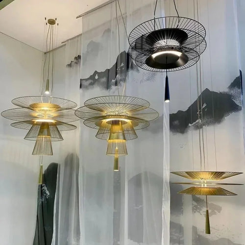Modern minimalist LED designer chandelier for food bars - vue 3 sur 15