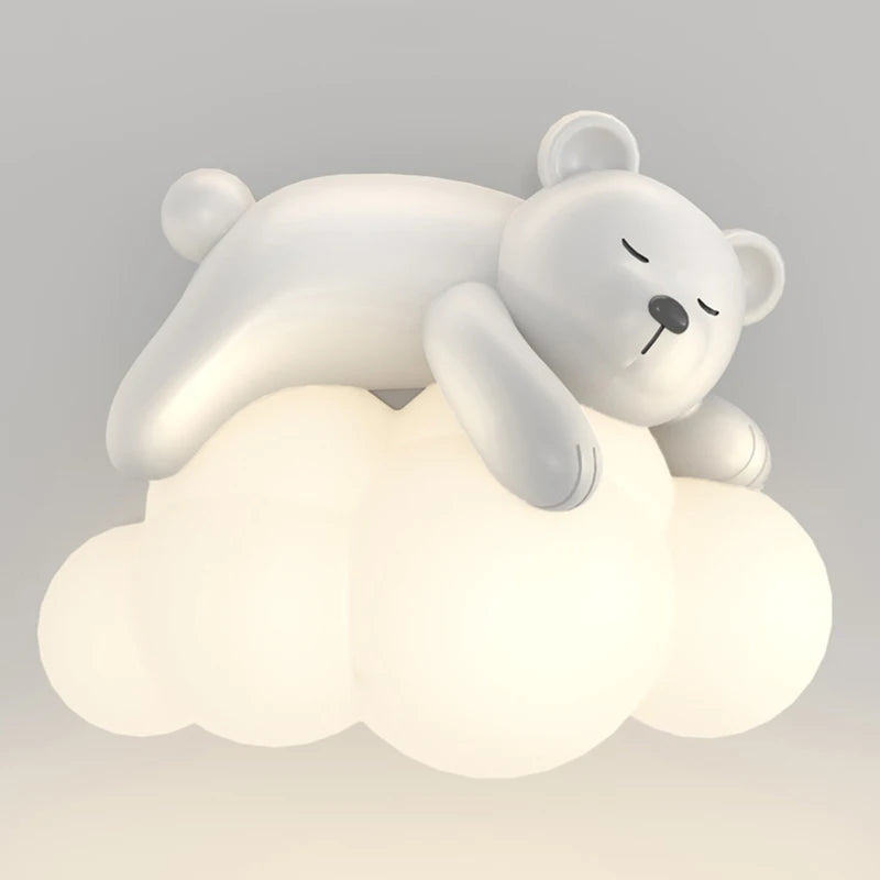 Polar bear and bunny wall light for children's room