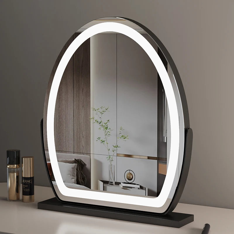Illuminated vanity mirror with touch sensor and dimmable lighting
