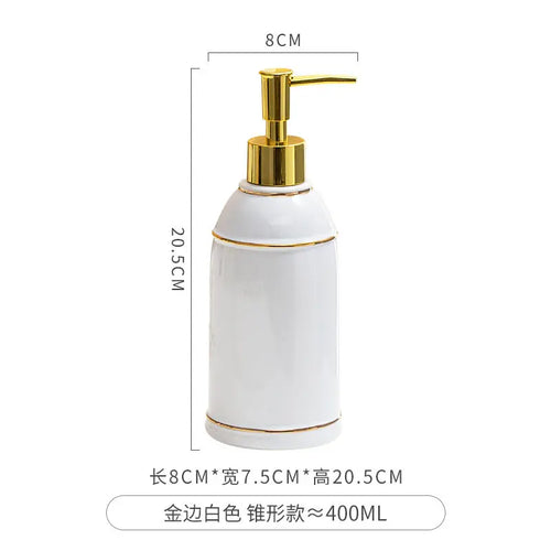 ceramic soap dispenser for shower gel and disinfectant - vue 31 sur 30