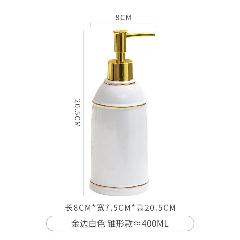 ceramic soap dispenser for shower gel and disinfectant - vue 30 sur 30