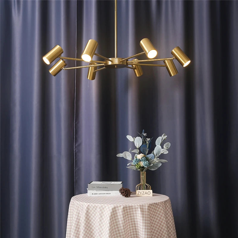 lustre nordique minimaliste moderne réglable multi-têtes créatif