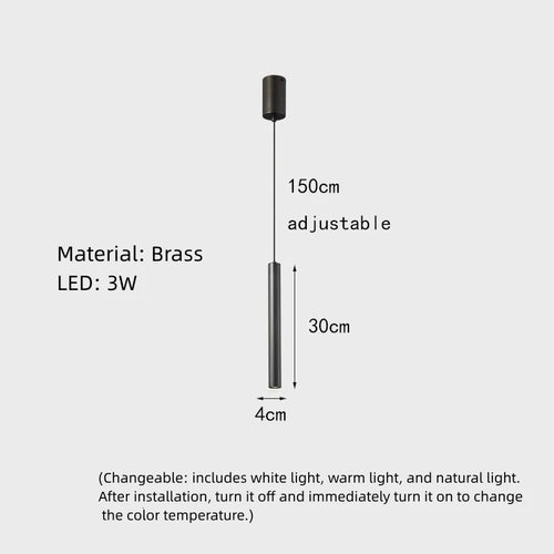 Minimalist brass pendant light for hotel