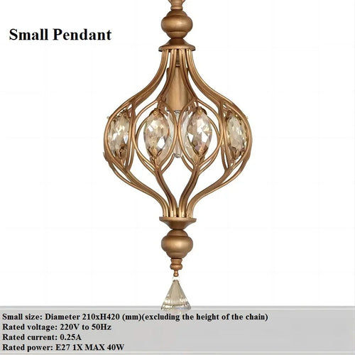 Vintage crystal pendant light for elegant retro style - vue 9 sur 9