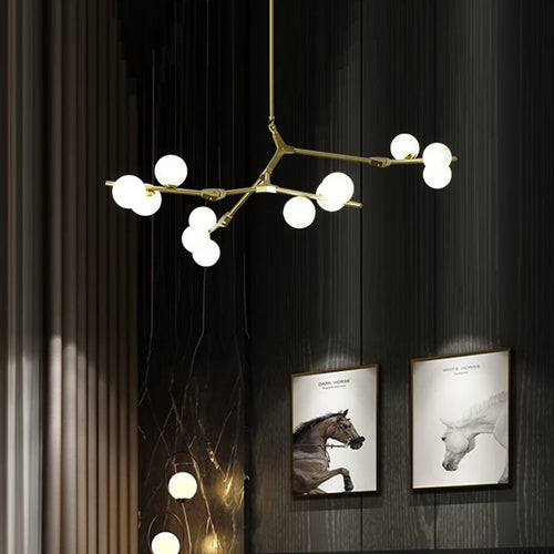 Modern glass chandelier for elegant interior decor - vue 3 sur 12