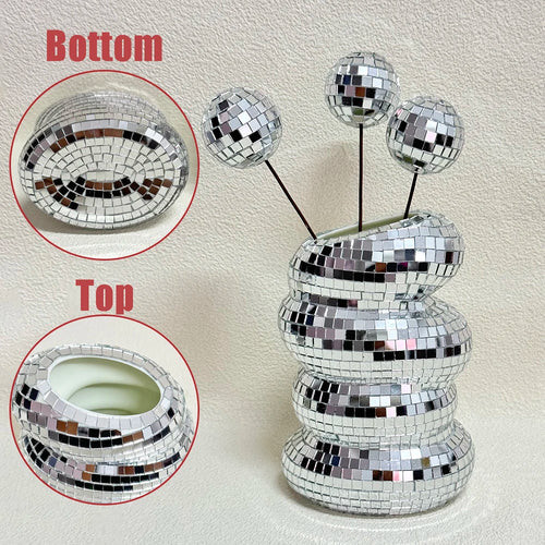 spiral vase disco ball modern decoration for flowers - vue 5 sur 7