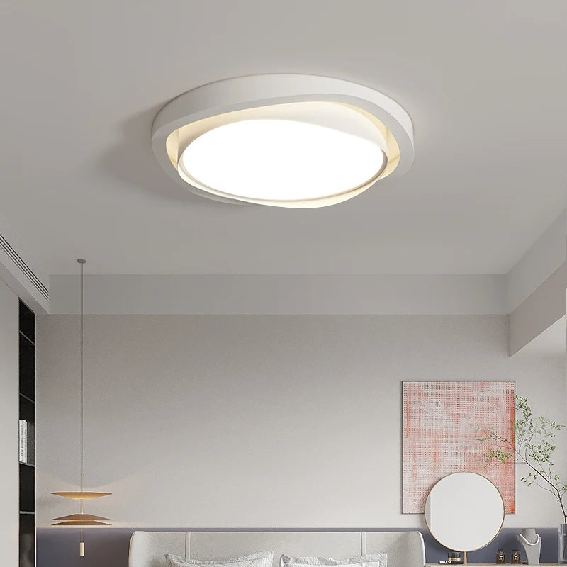 Modern cream living room ceiling light with full spectrum eye protection - vue 4 sur 8