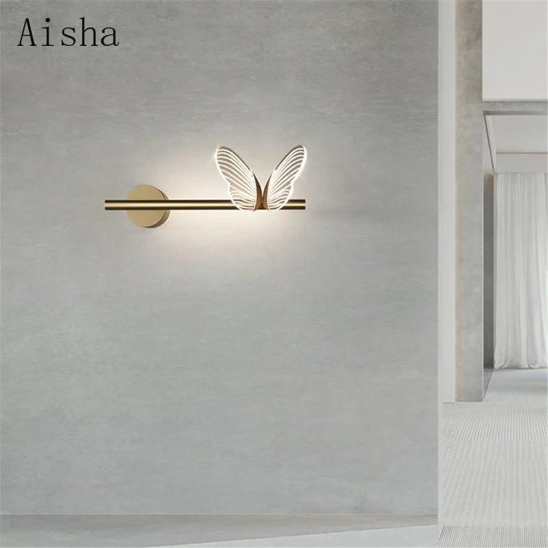 Nordic butterfly acrylic art deco wall light - vue 3 sur 8