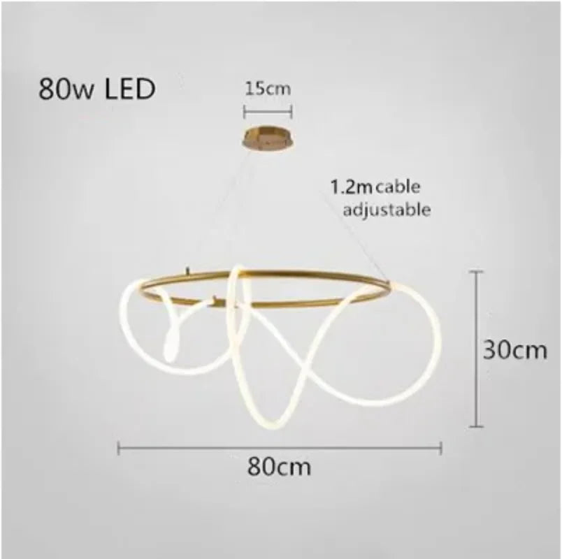 Nordic designer LED dimmable chandelier for indoor use - vue 25 sur 25