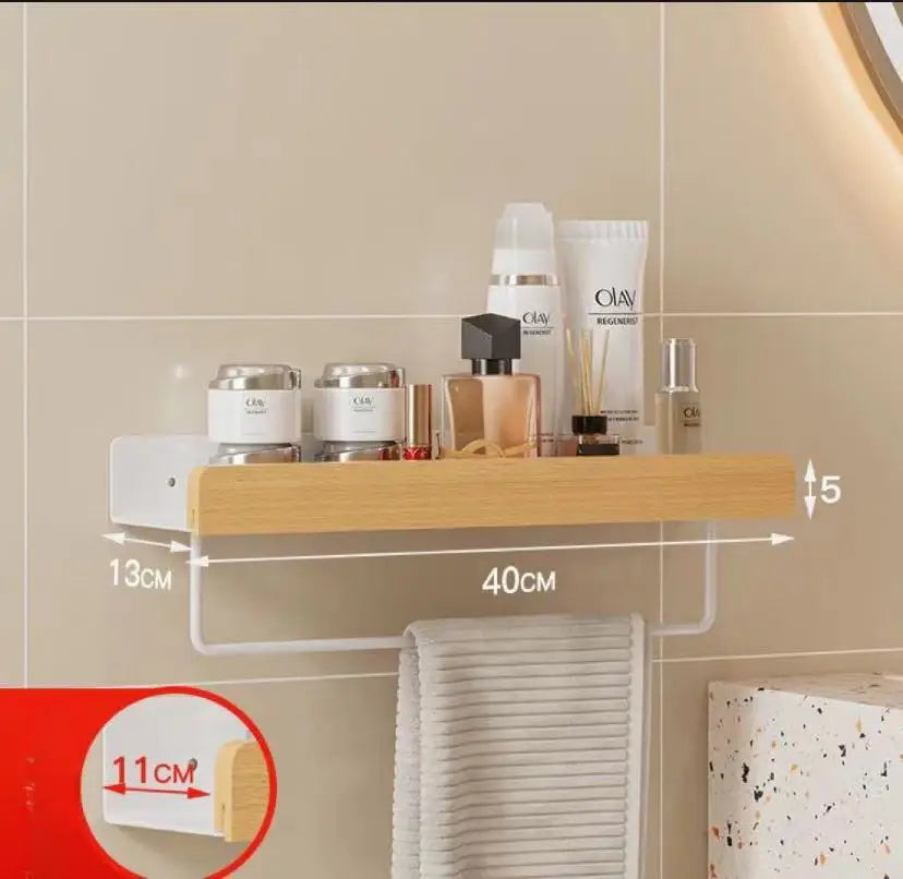 waterproof beech shelf for kitchen and bathroom storage
