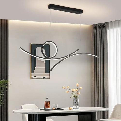 Modern LED ceiling light with wave design for stylish interiors 2024 - vue 4 sur 8