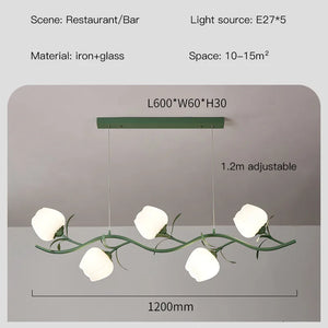 Pastoral flower pendant light for interior decoration