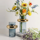 Nordic golden glass vase for hydroponic flowers home decor