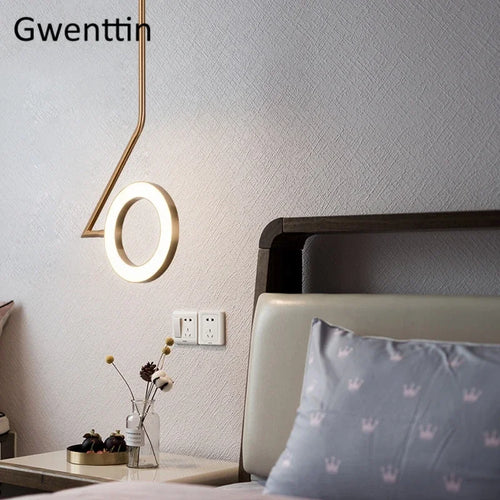 Modern moon ring chandelier pendant light for interior decoration - vue 5 sur 7