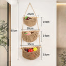 macrame hanging baskets set of three storage tiers