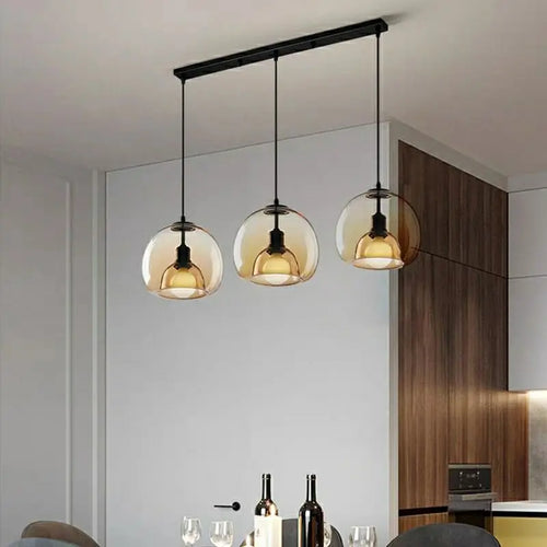 Modern glass chandelier for indoor pendant lighting - vue 4 sur 16