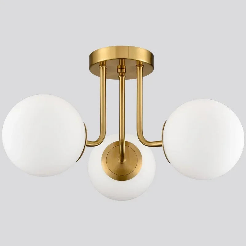 Golden magic bean semi-flush ceiling light