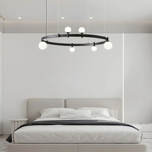 Modern adjustable glass chandelier for artistic decor - vue 5 sur 10