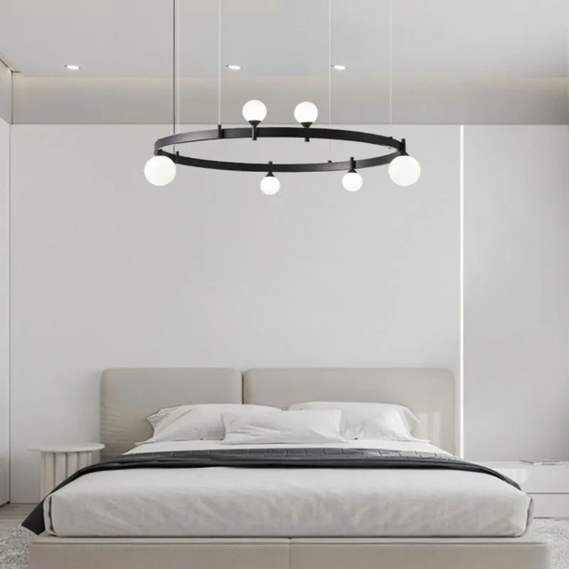 Modern adjustable glass chandelier for artistic decor - vue 4 sur 10