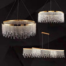 Modern crystal chandelier with circular design and luxury suspended lighting