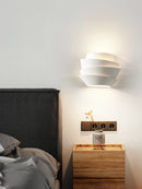 White metal LED pinecone wall light