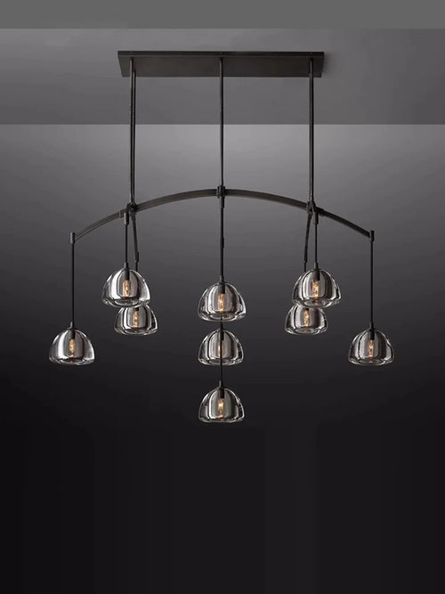 American retro brass and crystal chandelier for elegant lighting - vue 5 sur 20