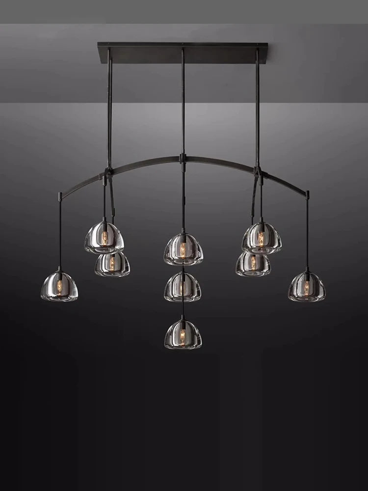 American retro brass and crystal chandelier for elegant lighting - vue 4 sur 20