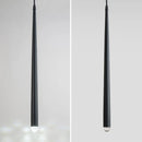Long tube acrylic and copper cone pendant light for bar and shop