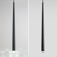 Long tube acrylic and copper cone pendant light for bar and shop