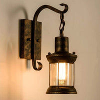 Vintage metal and glass wall light in retro industrial style