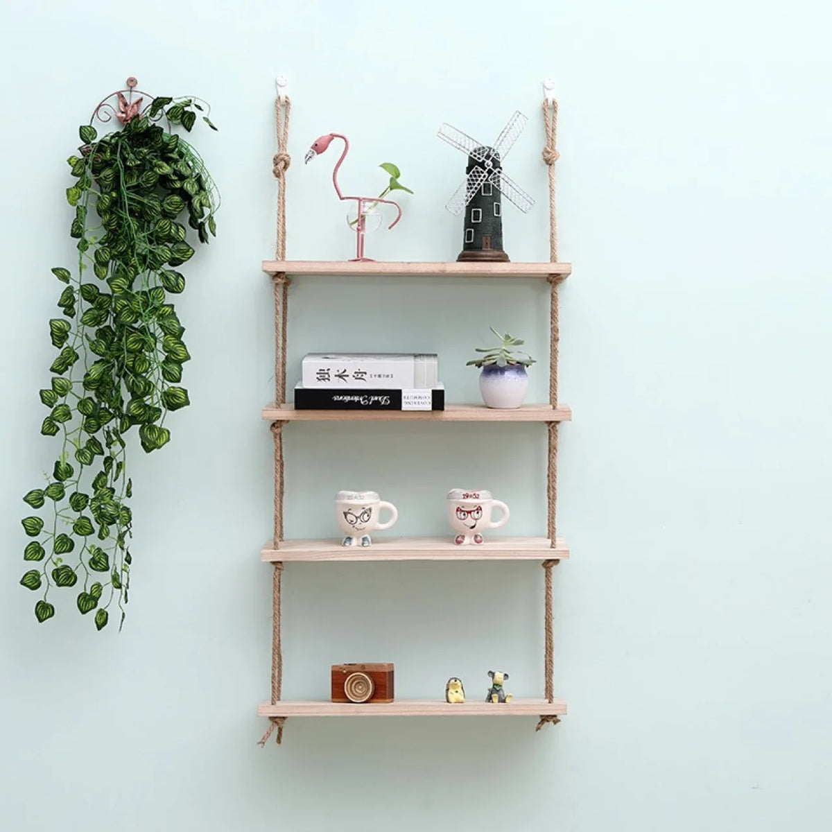 hanging wooden wall shelves for nordic decor