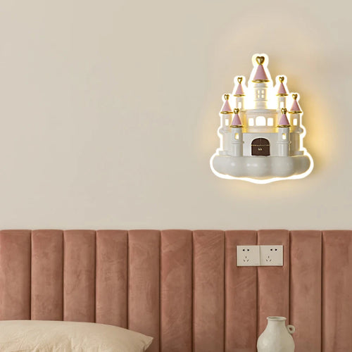 Cartoon castle wall light for cute children's room - vue 3 sur 7