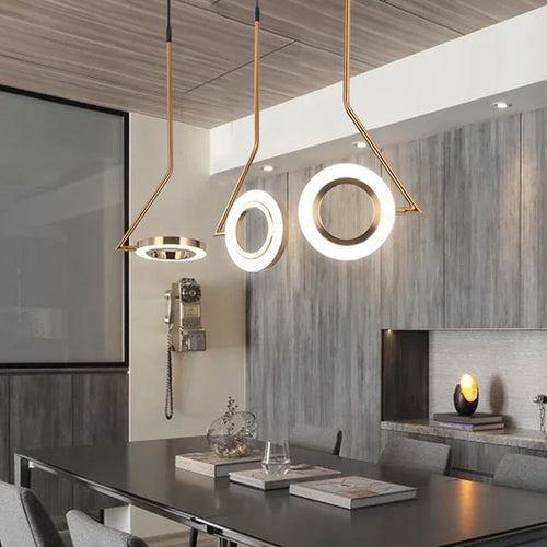 Modern moon ring chandelier pendant light for interior decoration - vue 3 sur 7