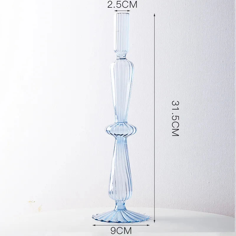 European glass candle holder for decoration and weddings - vue 29 sur 30