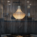Handwoven hemp rope chandelier wabi sabi style