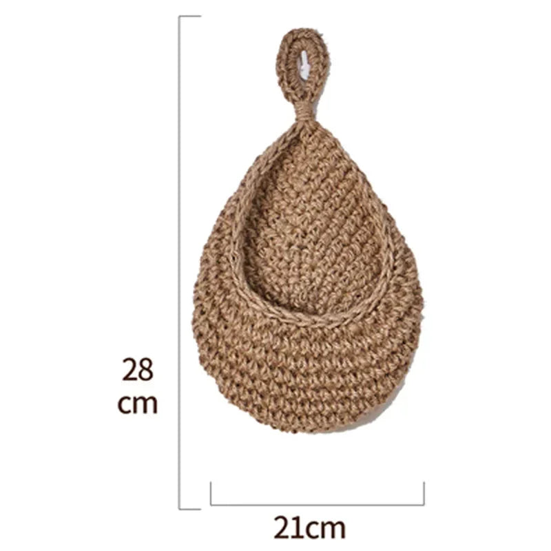Handwoven wall basket for fruit and vegetable storage decorative