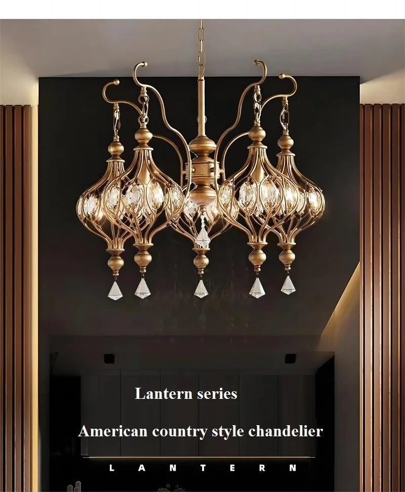 Vintage crystal pendant light for elegant retro style