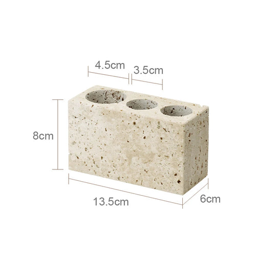 natural marble bathroom accessory set - vue 30 sur 30