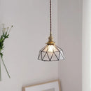 Nordic vintage brass and glass pendant light