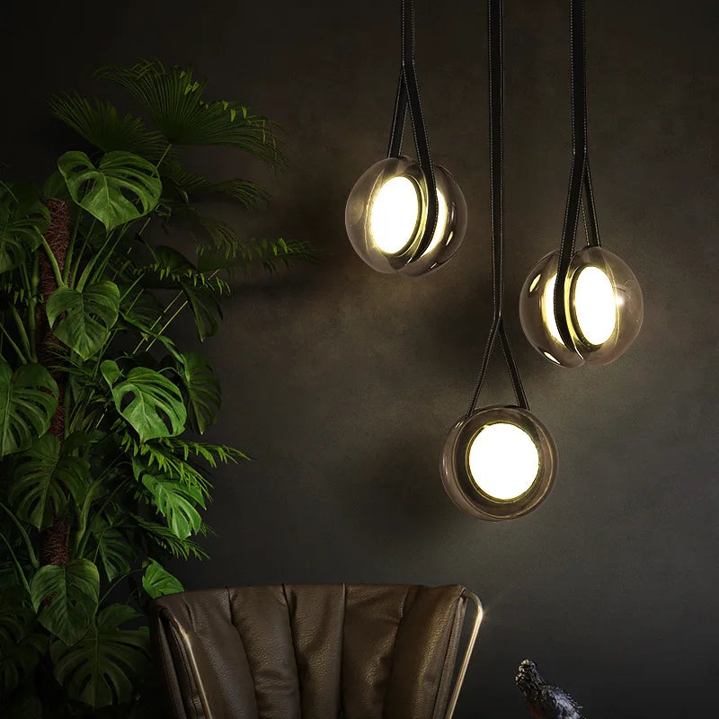 Creative yoyo Nordic glass chandelier for modern decor - vue 4 sur 9