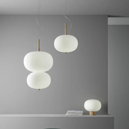 Scandinavian pendant light large glass ball modern design - vue 4 sur 12