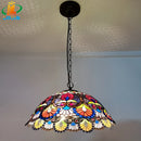 Handmade european retro chandelier with colourful glass beads