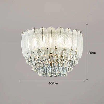 Luxury round crystal ceiling light with LED for interior - vue 7 sur 12