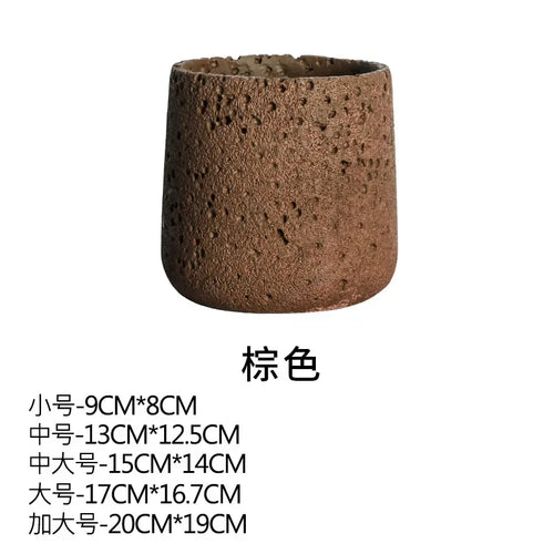 Nordic style cement flower pot with decorative tray - vue 14 sur 19