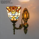 Turkish flower wall light with decorative baroque glass lampshade