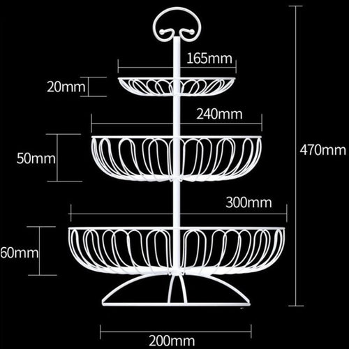 Three-tier wire fruit basket - vue 9 sur 11